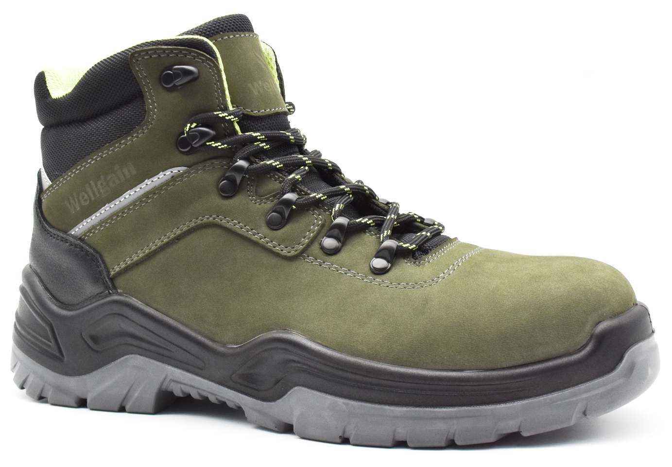 Mid-Cut Safety Boot PN-2466 in Olive/Black