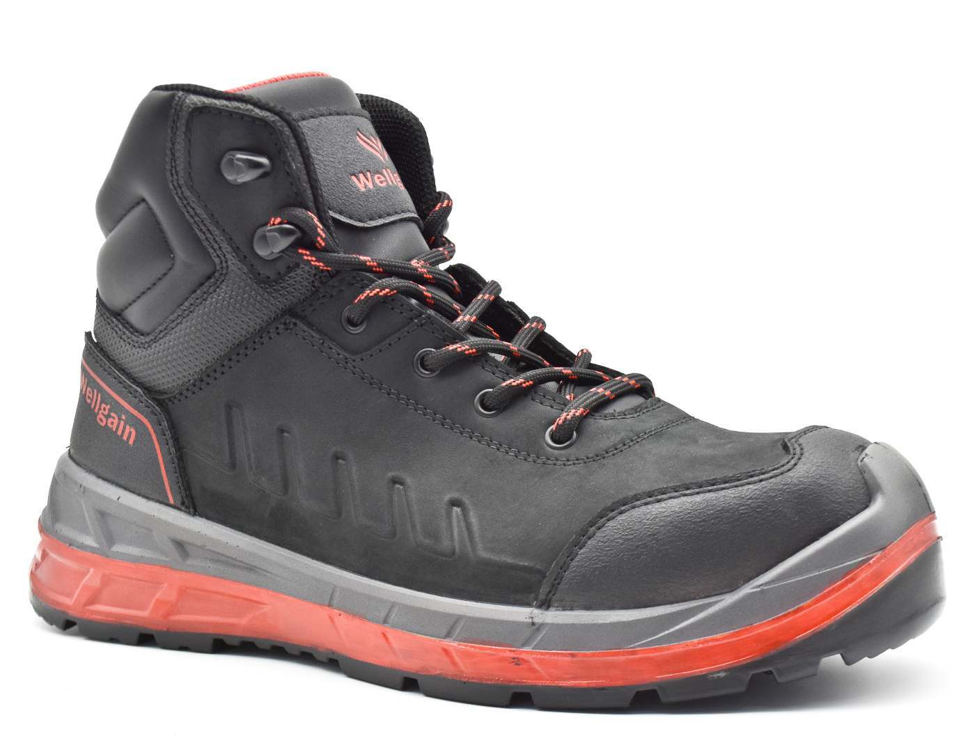 Mid-Cut Safety Boot PN-2483 in Black/Red