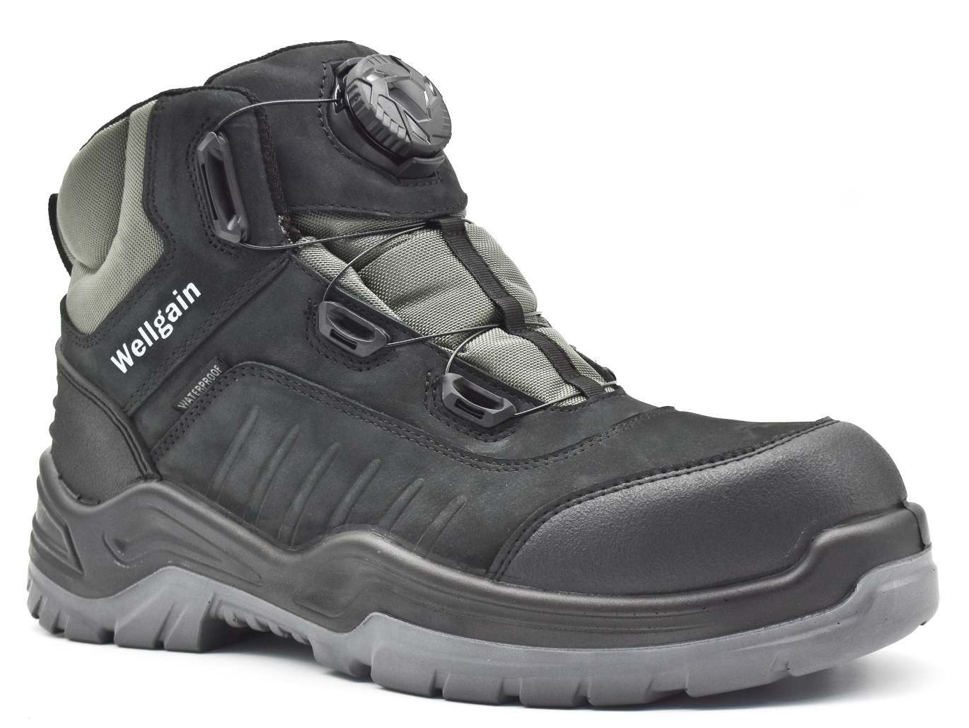 Mid-Cut Safety Boot PN-2473 in Black/Grey