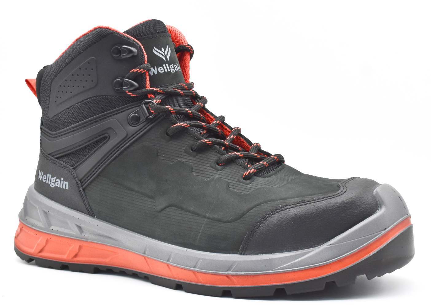 Mid-Cut Safety Boot PN-2484 in Black/Red