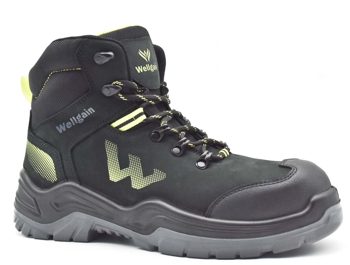 Mid-Cut Safety Boot PN-2489 in Black/Green